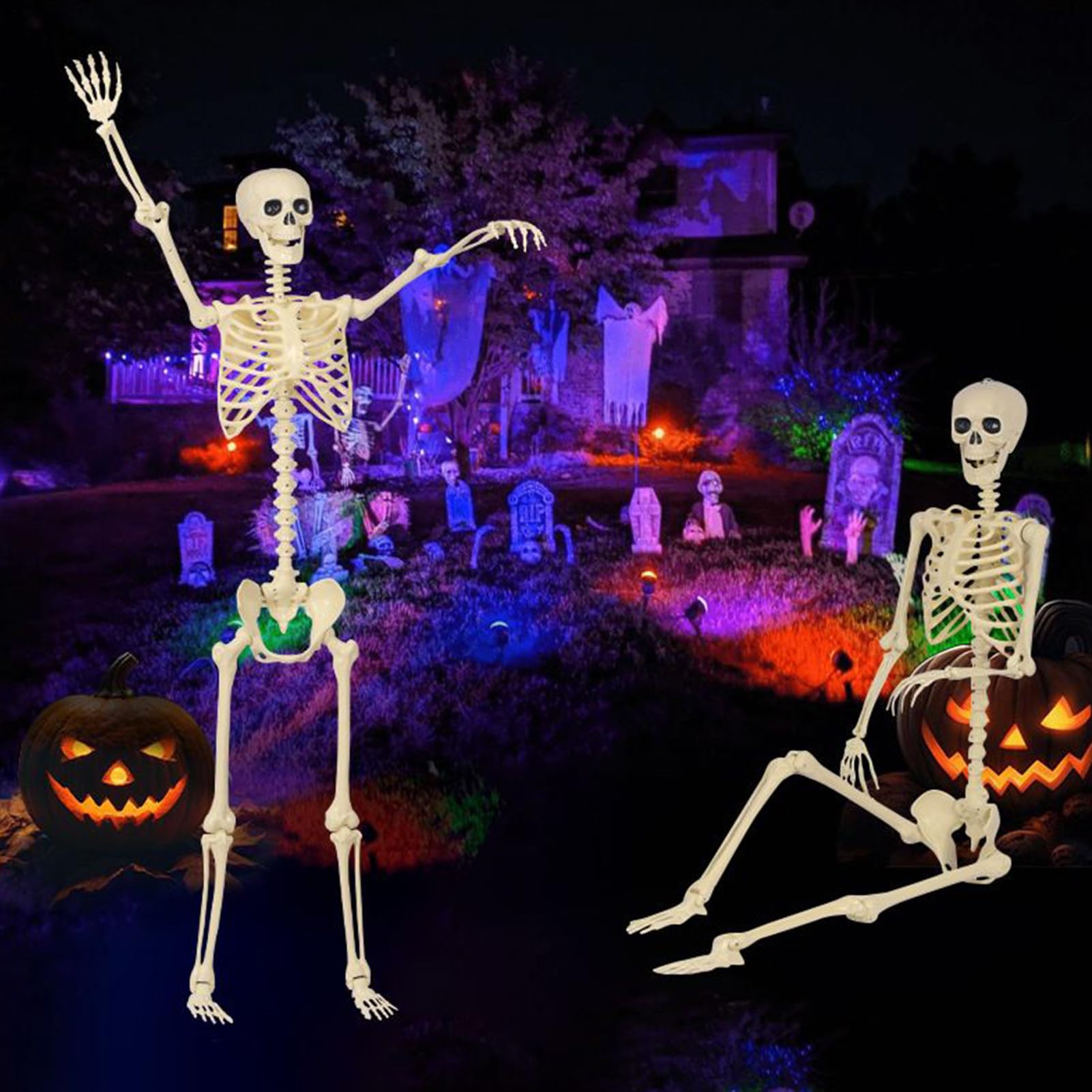 Genérico Esqueleto De Halloween Modelo Ataúd Vertical con Baño Novedoso