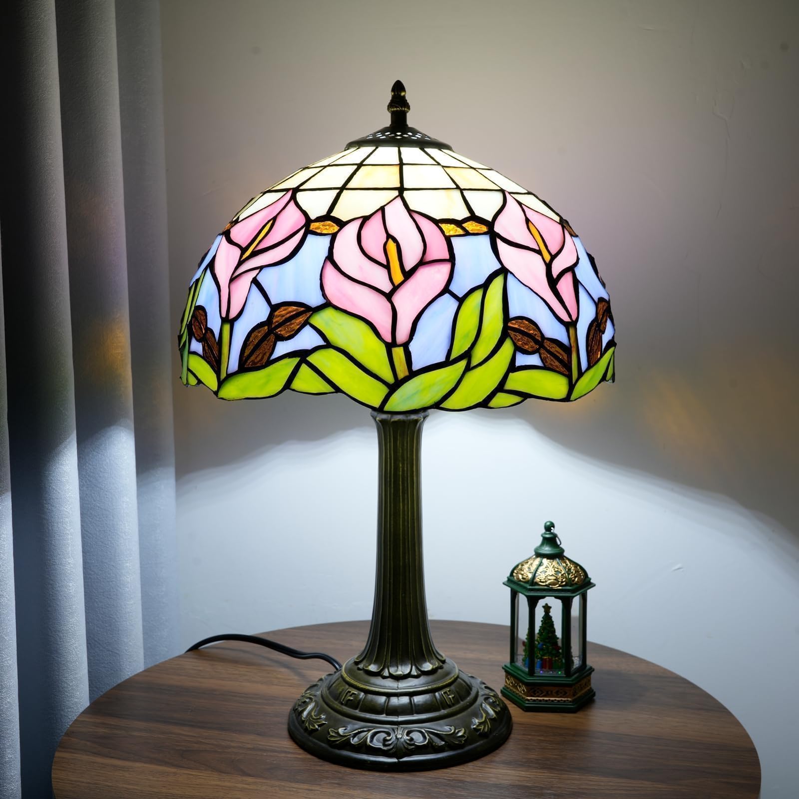 Große Pilz Tiffany Lampe Aus Handgefertigtem Buntglas Im Gemütlichen Dorf Stil Dekorative Tisch Und Nachtlampe Für Schlafzimmer Bett Wohnzimmer Büro Sowie Küche Stilvolle Weihnachtslampe Und Originell