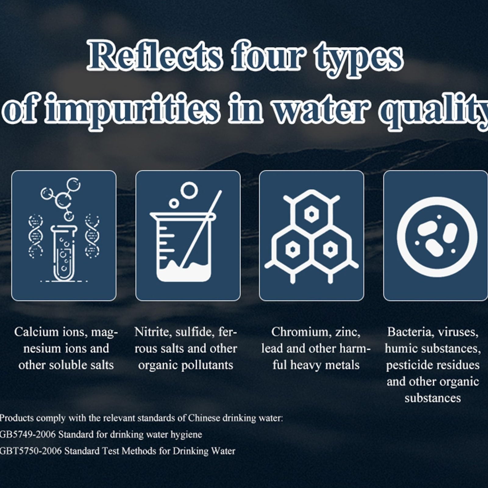 Testeur d'eau, Testeur de qualité l'eau 6 en 1, Portable, Haute précision, TDS, EC, DCO, for Une Mesure Rapide, Stylo Test