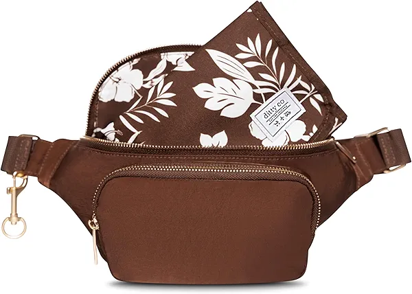 Ditty Co. Small Diaper Bag - Portable Changing Pad - Crossbody Bags For Women - Baby Wipe Holder - Baby Travel Essentials (Chocolate Brown)