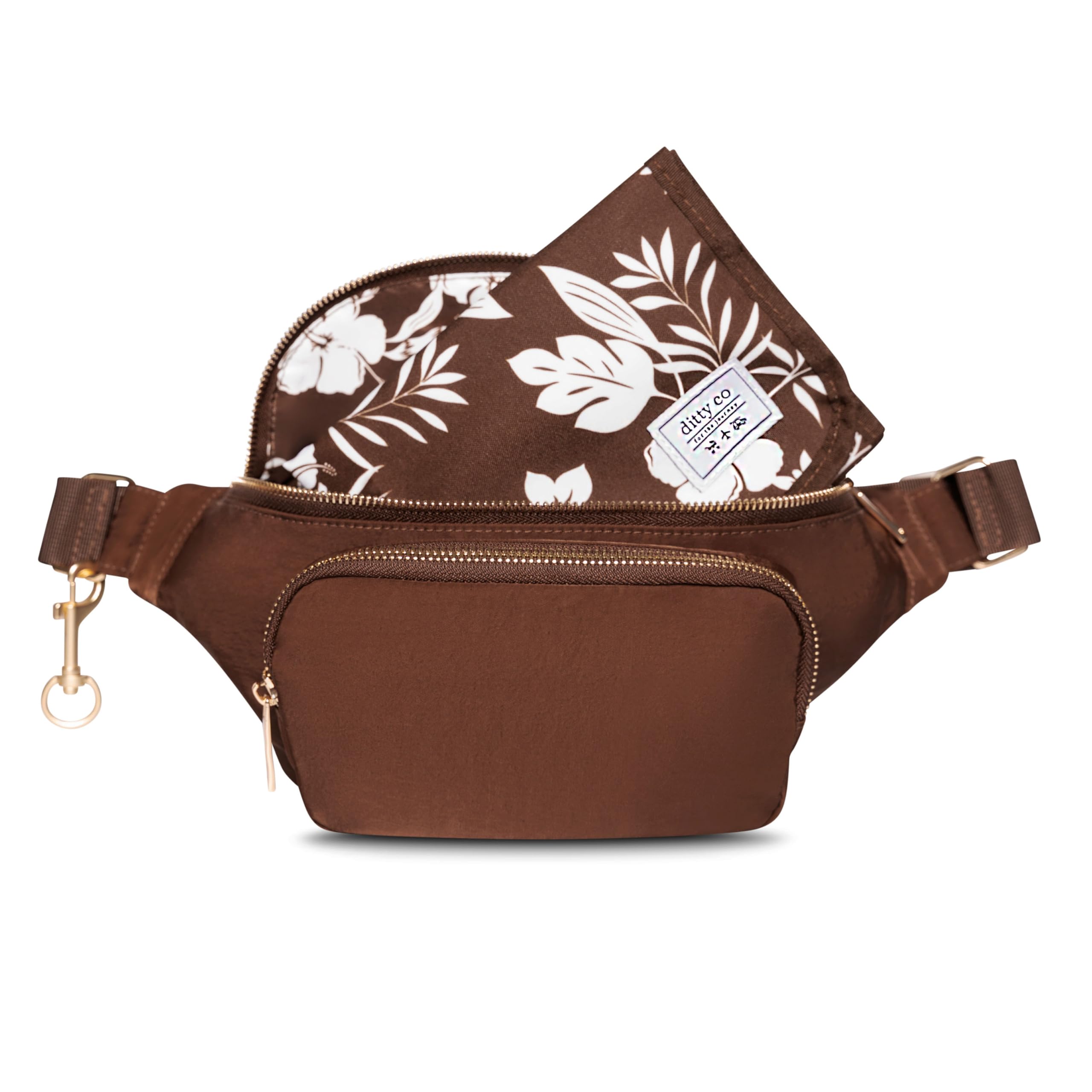 Ditty Co. Small Diaper Bag - Portable Changing Pad - Crossbody Bags For Women - Baby Wipe Holder - Baby Travel Essentials (Chocolate Brown)