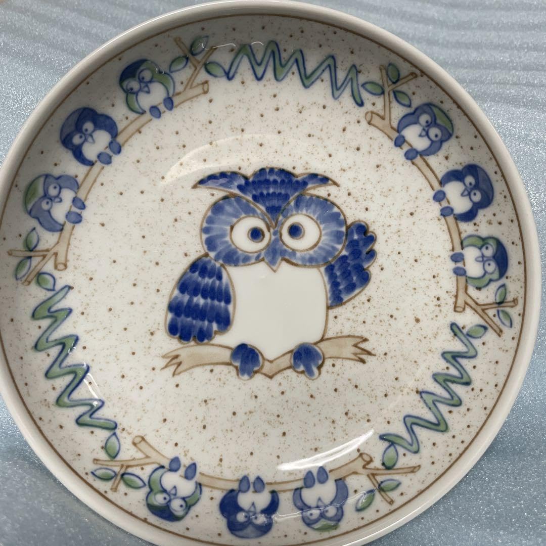 ビンテージ 稀少品 絵皿 フクロウ 大皿 プレート 飾り皿 ビンテージ