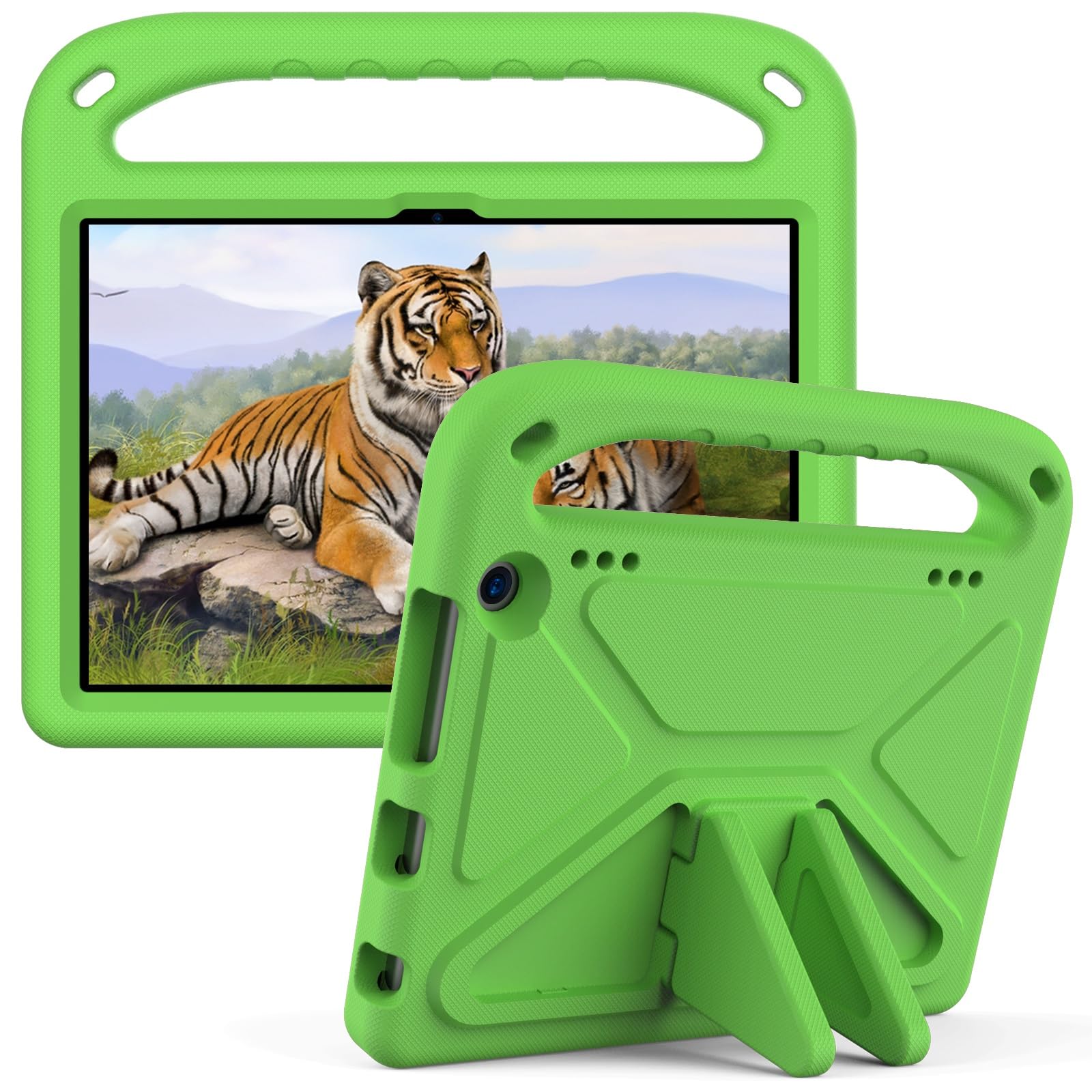 Ochronne etui na tablet Kompatybilny z Kindle Fire HD8/HD 8 Plus 2022 2020, amortyzujący wstrząsy, z uchwytem, ​​EVA, uchwytem, ​​solidne etui na tablet dla dzieci, lekkie Pełna ochrona(Ye?il)