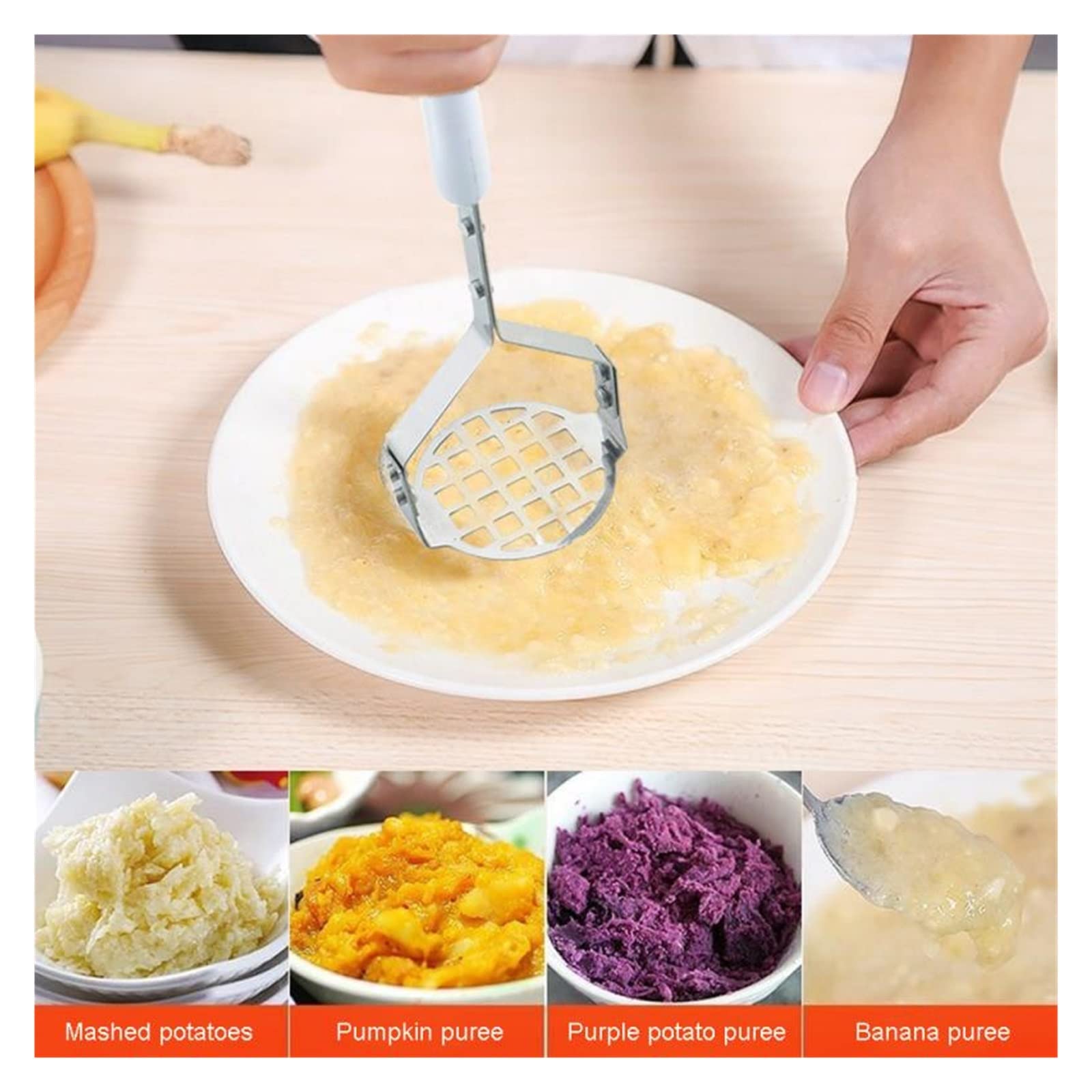 Stampfer Multifunktionale Küche Edelstahl Stampfer Süßkartoffel Obststampfer Walzenbrecher Kartoffelstampfer Stampfer