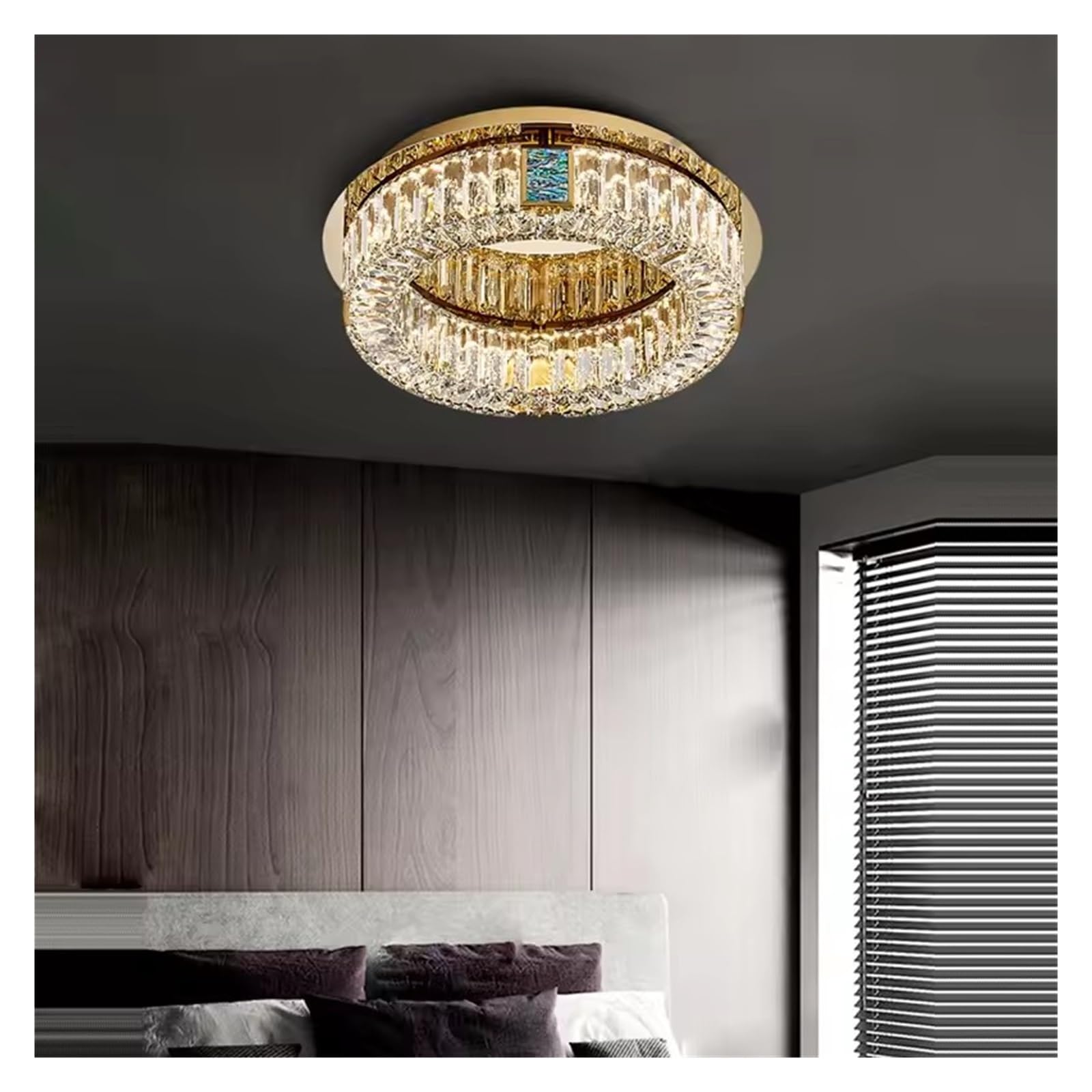 ZTCHSENZT Silver Gold Crystal Dimmable LED Designer Ceiling Lights Ceiling Light Ceiling Lamp for Foyer Bedroom,Dimmable-D50cm
