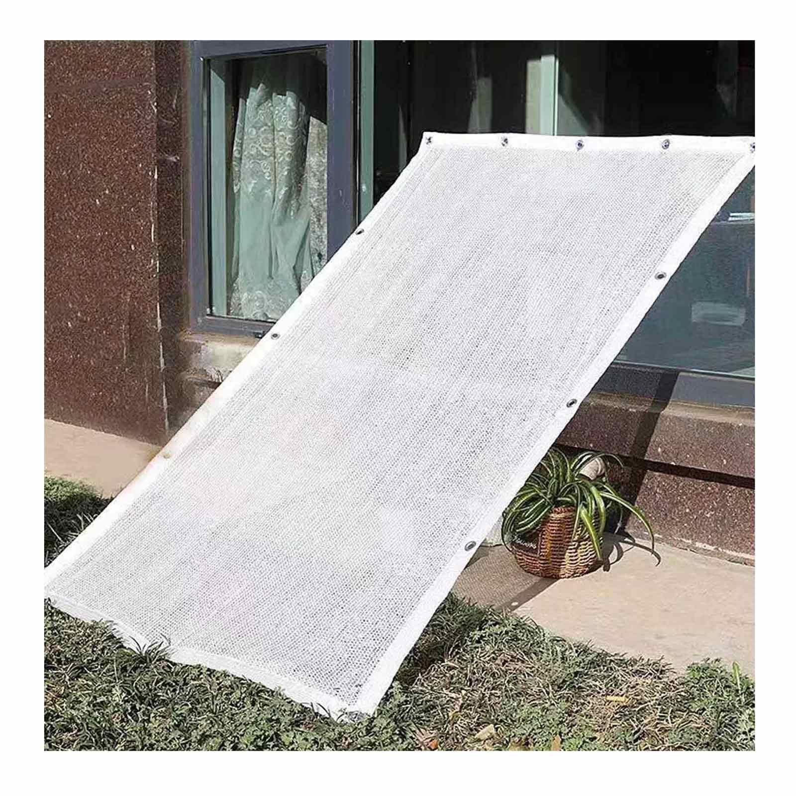 Filet d'ombrage blanc avec boucles en cuivre pour protection solaire de serre