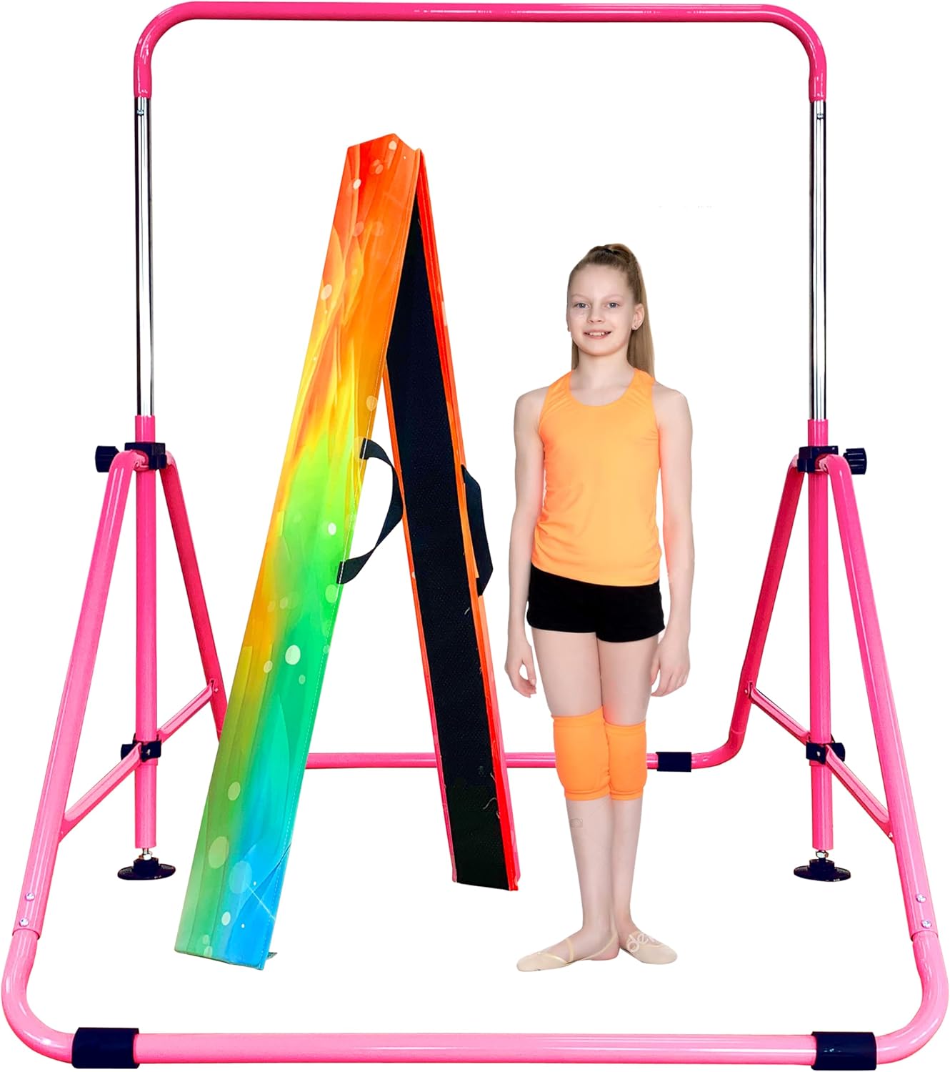 Marfula Fold Gymnastic Kip Bar And Fold Floor Foam Balance Beam For Kids Home And Club Use Gymnastic Training Equipment For Kids And Toddler And Teenager of 3-18 Years Old