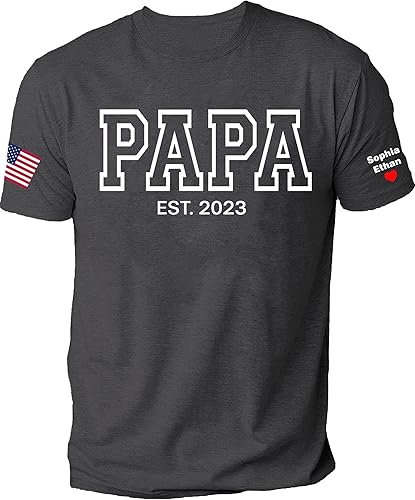 NAZENTI Camisetas personalizadas con nombre del niño para el día del padre, camisa personalizada para el día del padre