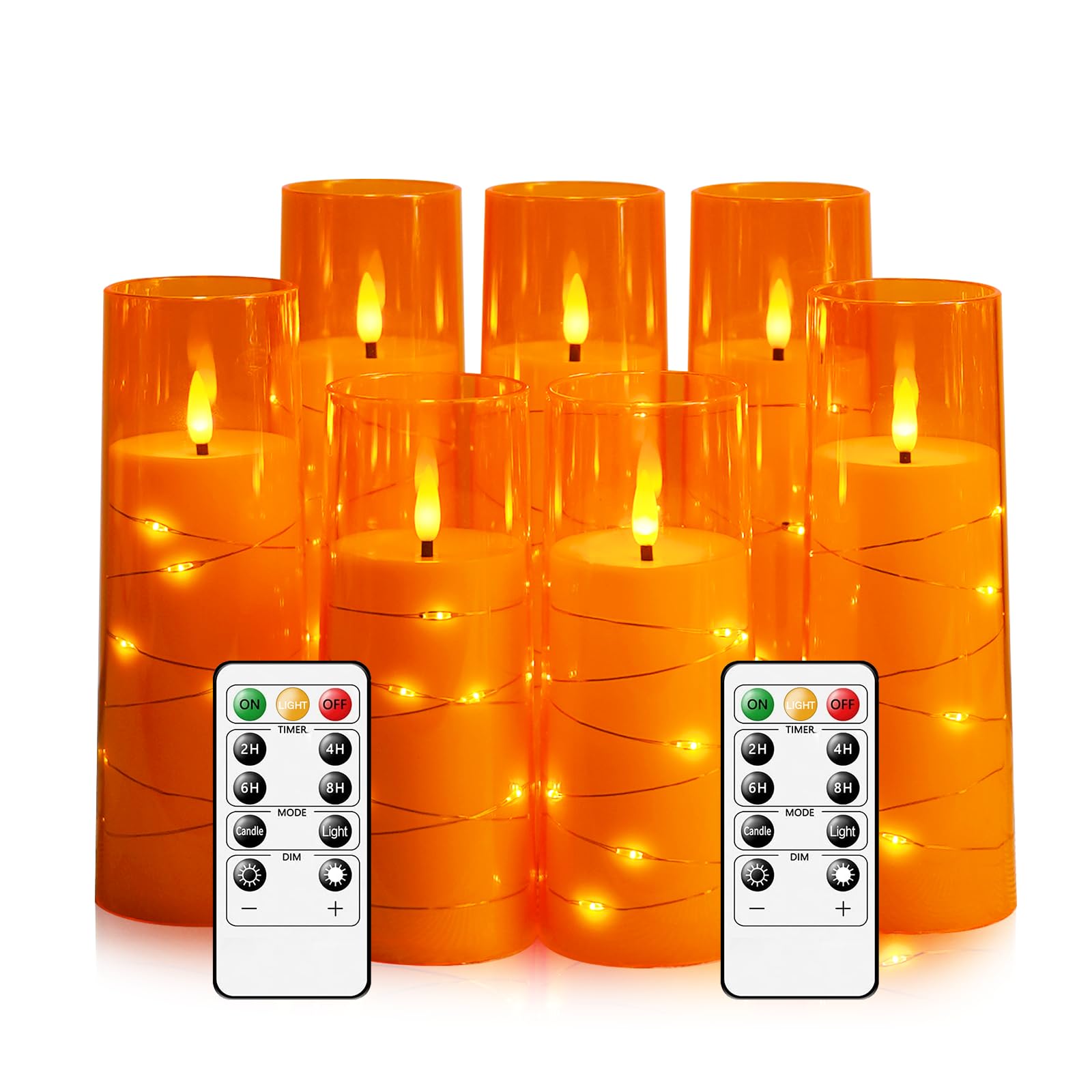 Eebuss Flameless Candles with Embedded Star String, Battery Operated LED Pillar Candles with Timer and Remote Control,Home Decorating for Ambiance,