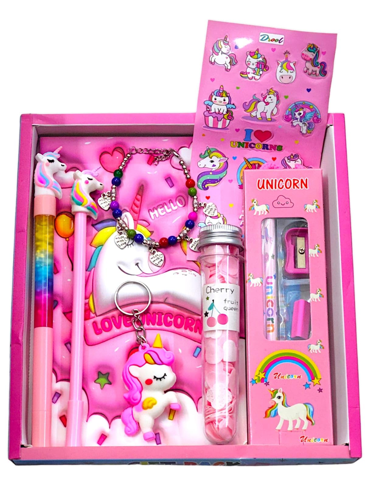 AMANVANI Unicorn Stationery Set Combo of 7 Stationery Items for Girls Birthday Rakhi Gift Amazon.in Toys Games