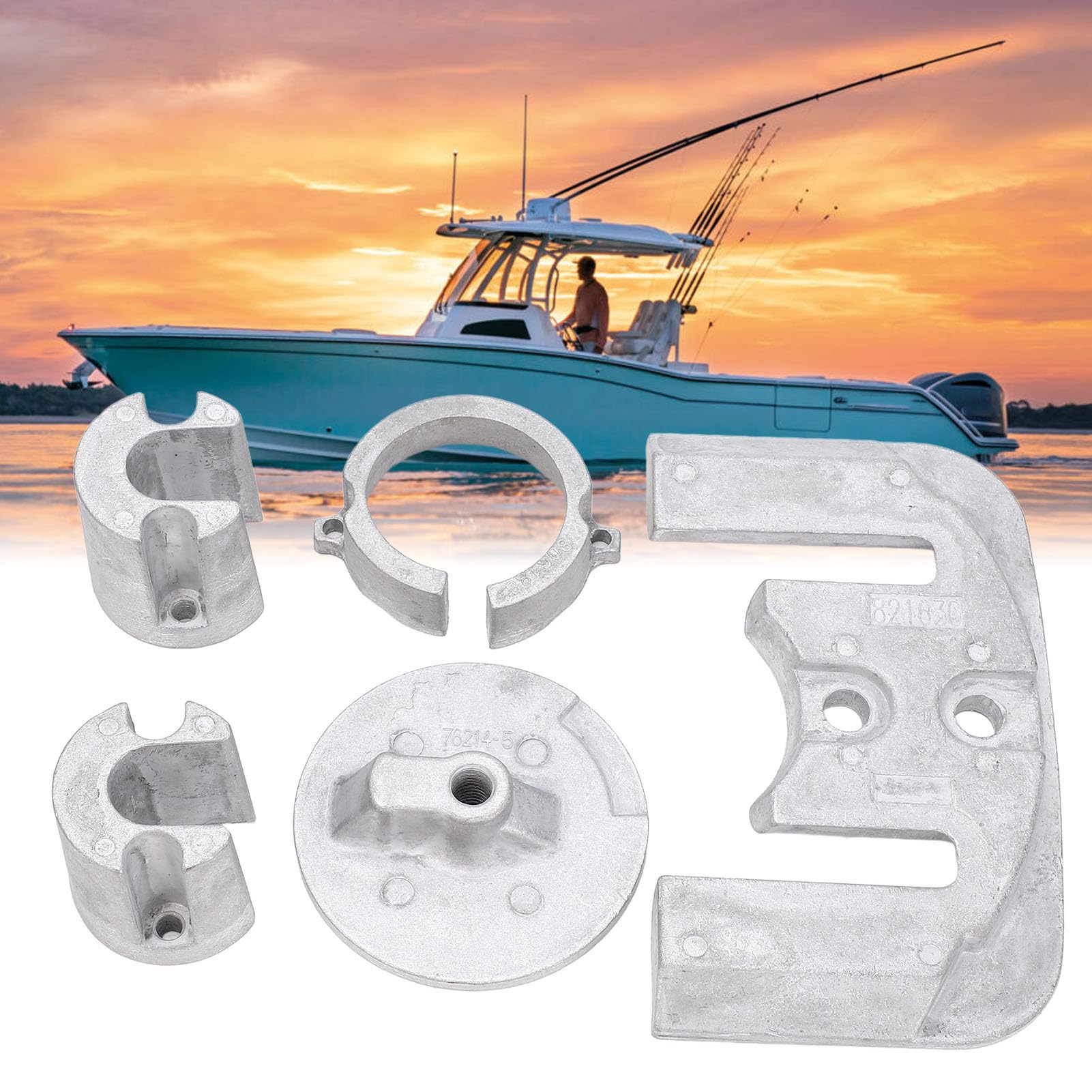 Kit di Anodo in Alluminio 22 Pezzi per Bravo Drive (1988 e Nuovi) Protezione Corrosione Superiore