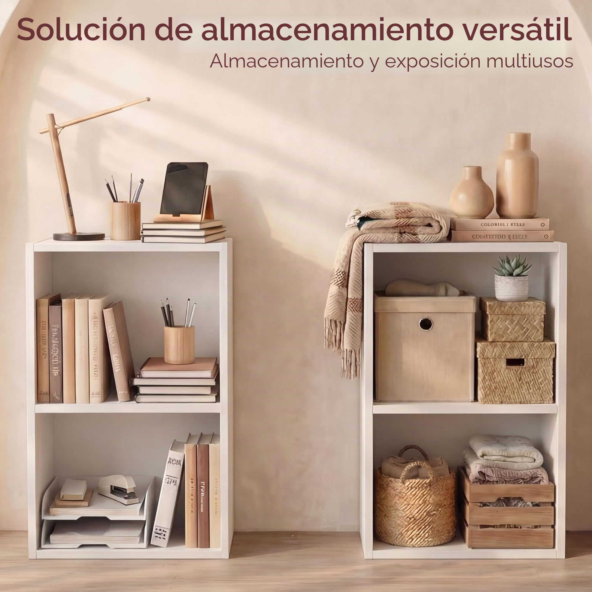 Vida Designs Estantería Oxford de 2 Niveles, estantería de Madera Blanca, Mueble de Oficina, Sala de Estar