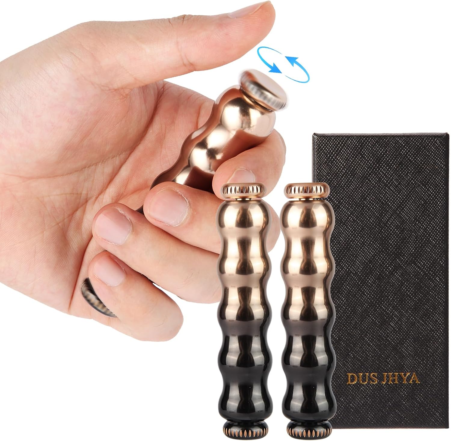 Fidget Spinner Adult Desk Toy, Metal Fidget Toys for Anxiety Relief, ADHD Stress Relief Hand Spinner, Cool Mini Figure Ornament for Focus & Relaxation (2Pcsa)