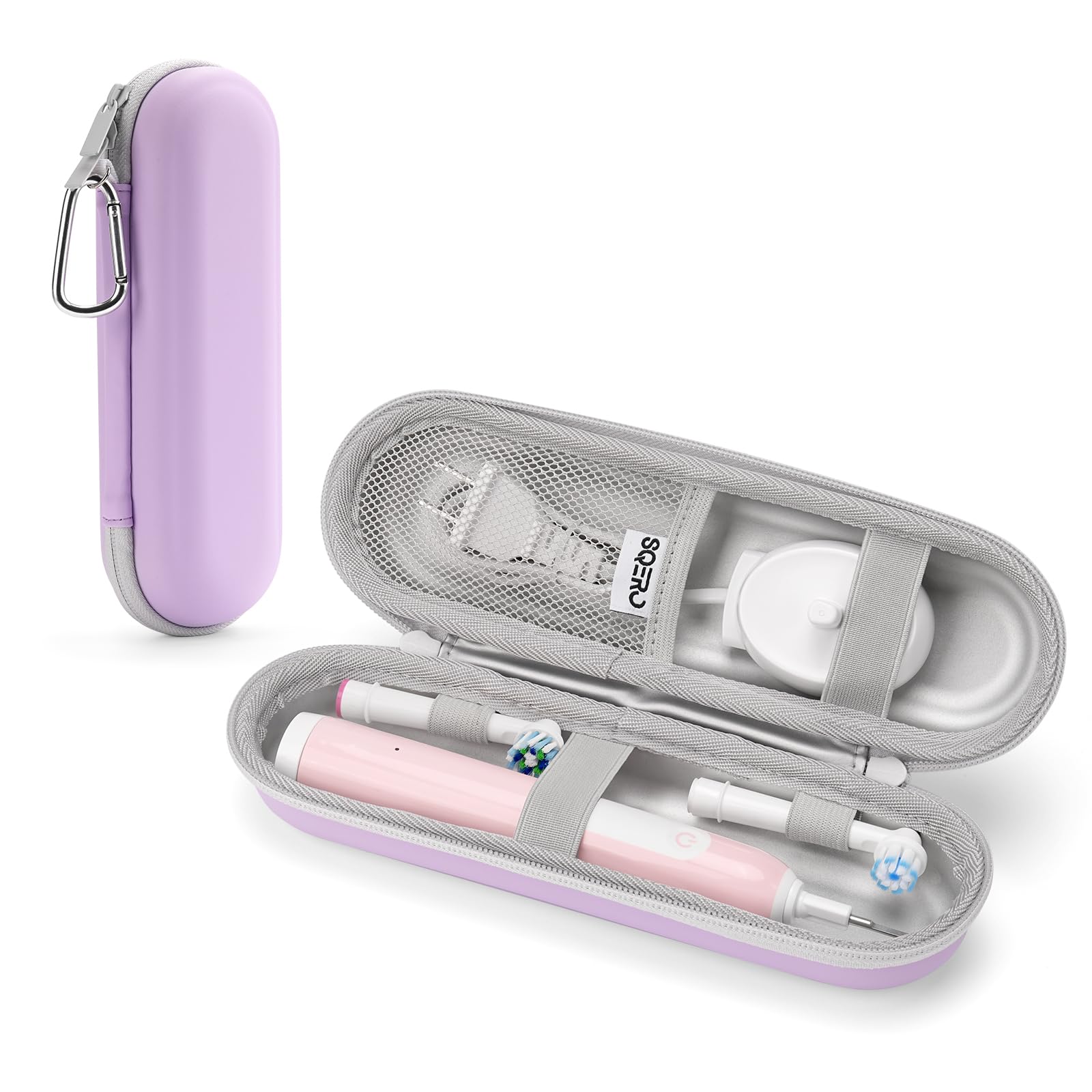 SQERO Electric Toothbrush Travel Case for Oral-B Pro iO Philips Sonicare Aquasonic Oral B Case for Brush Heads