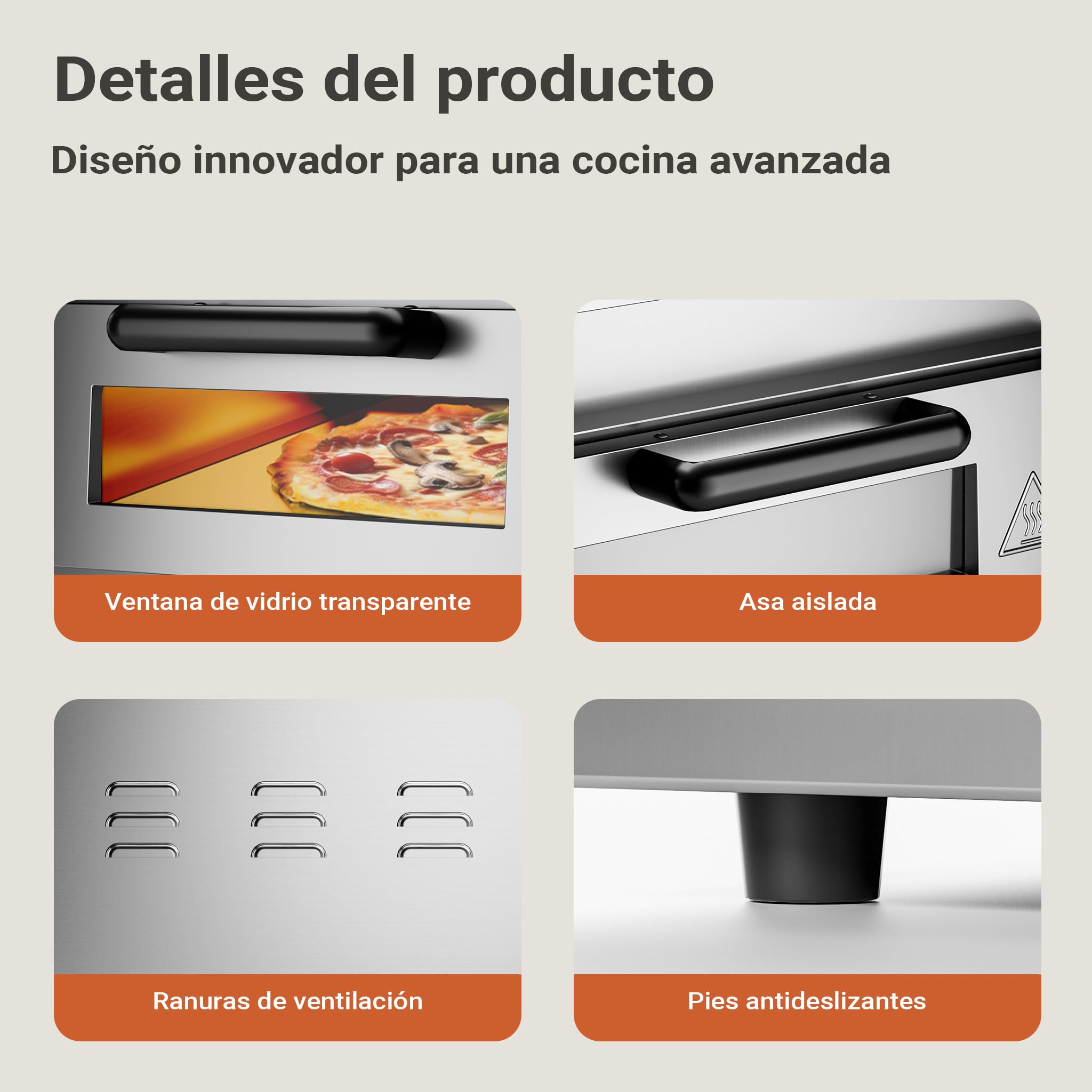 Pizza-Backofen 2000W mit Cordierit Stein für Pizza wie aus dem Steinofen Pizzaofen Backofen Gastro