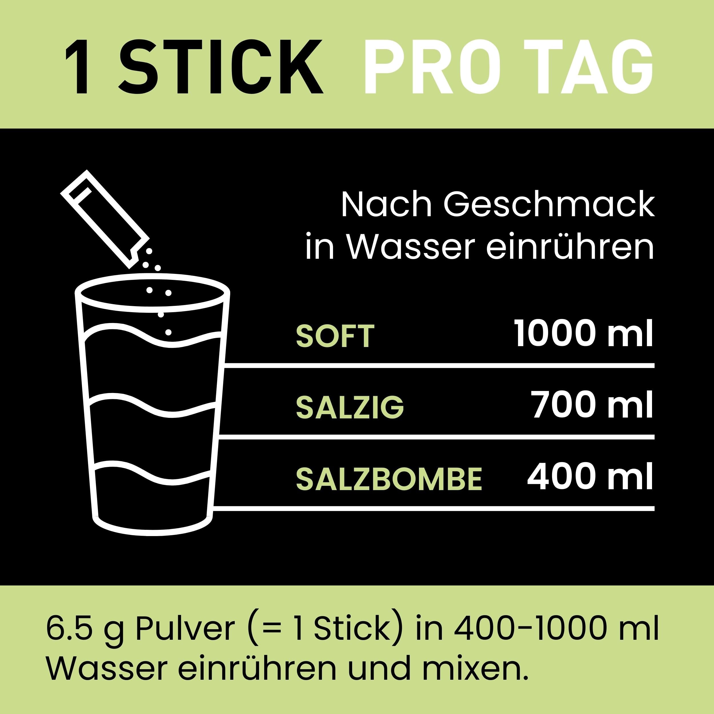 Electrolyte Drink Mix - Salty Citrus - Elektrolytpulver mit Natrium, Kalium & Magnesium - Für Energie, Fokus & Regeneration Ohne Zucker, vegan & glutenfrei - 30 Sticks