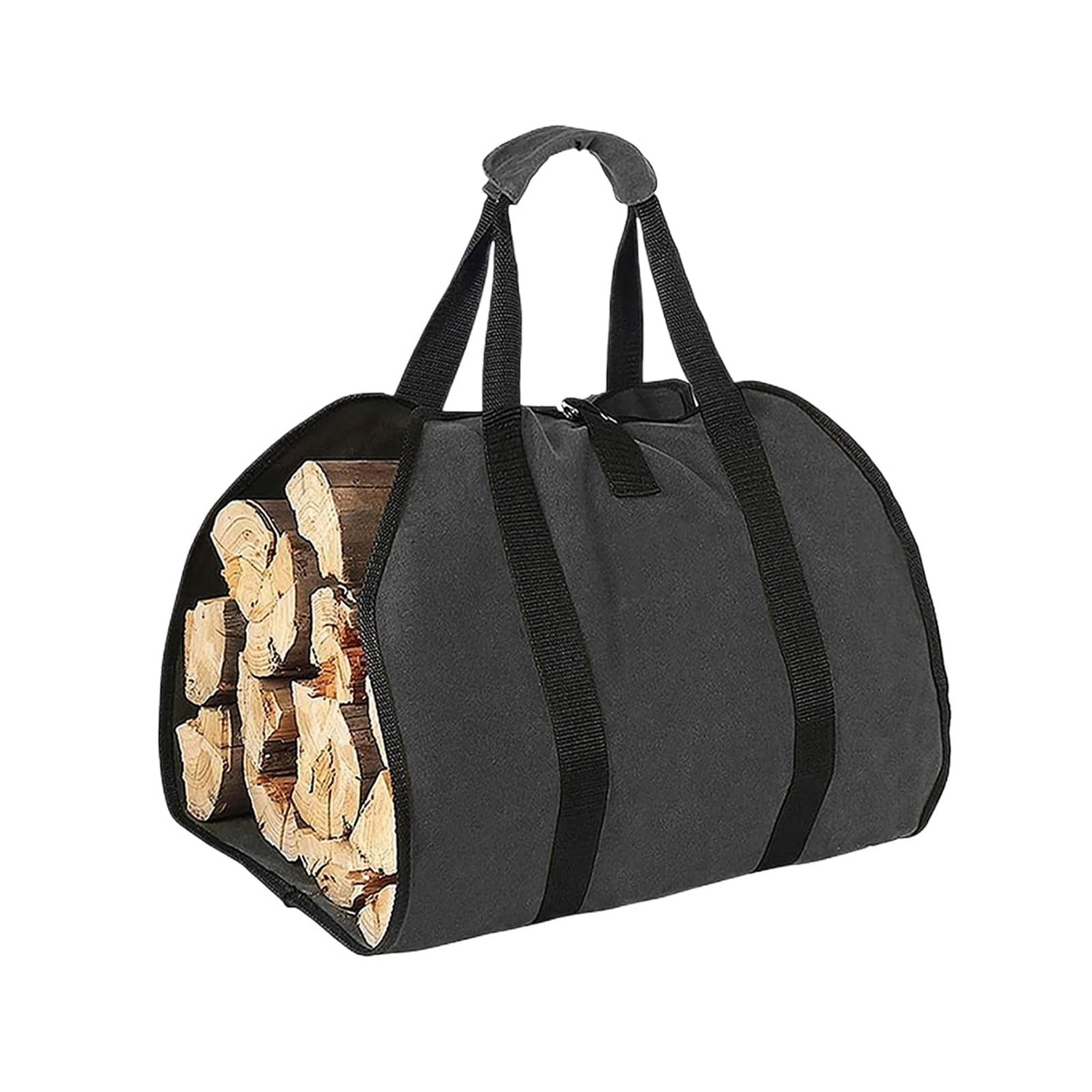 Firewood Storage Bag Tote Firewood Storage Bag Supplies Supersized Canvas Carrier Log Carrying Handbags Wood For(Black)