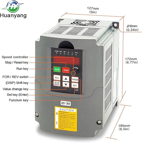 Miniatura 8 de Huanyang serie HY  Variador de frecuencia VFD de 220 V 1 a 3 fase de entradas CNC VFD inversor de accionamiento del motor convertidor para motor de