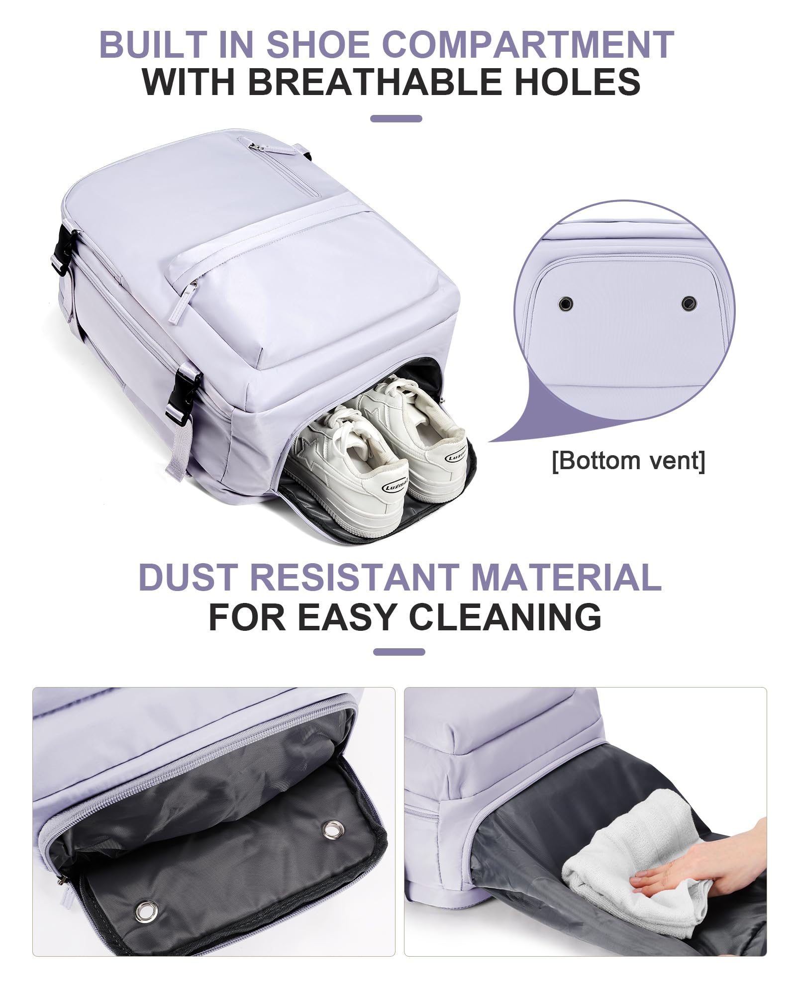 BJLFS Borse da Cabina per Ryanair 40×20×25 Bagaglio a Mano Easyjet 45×36×20 Borsa Zaino da Viaggio, Zaino da trekking,Zaino Casual per laptop da 14 pollici per scuola