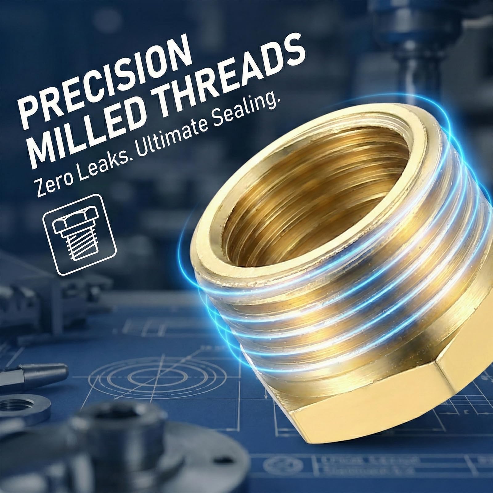 6 Pezzi Riduttore in Ottone Adattatore da 1/2 a 1/4 Pollice (AG Ø 20mm x IG Ø 12mm) Riduttore, Filettatura Maschio a Nipplo Filettato Femmina, Raccordo Filettato per Tubi dell'acqua (1/2" auf 1/4") - 5