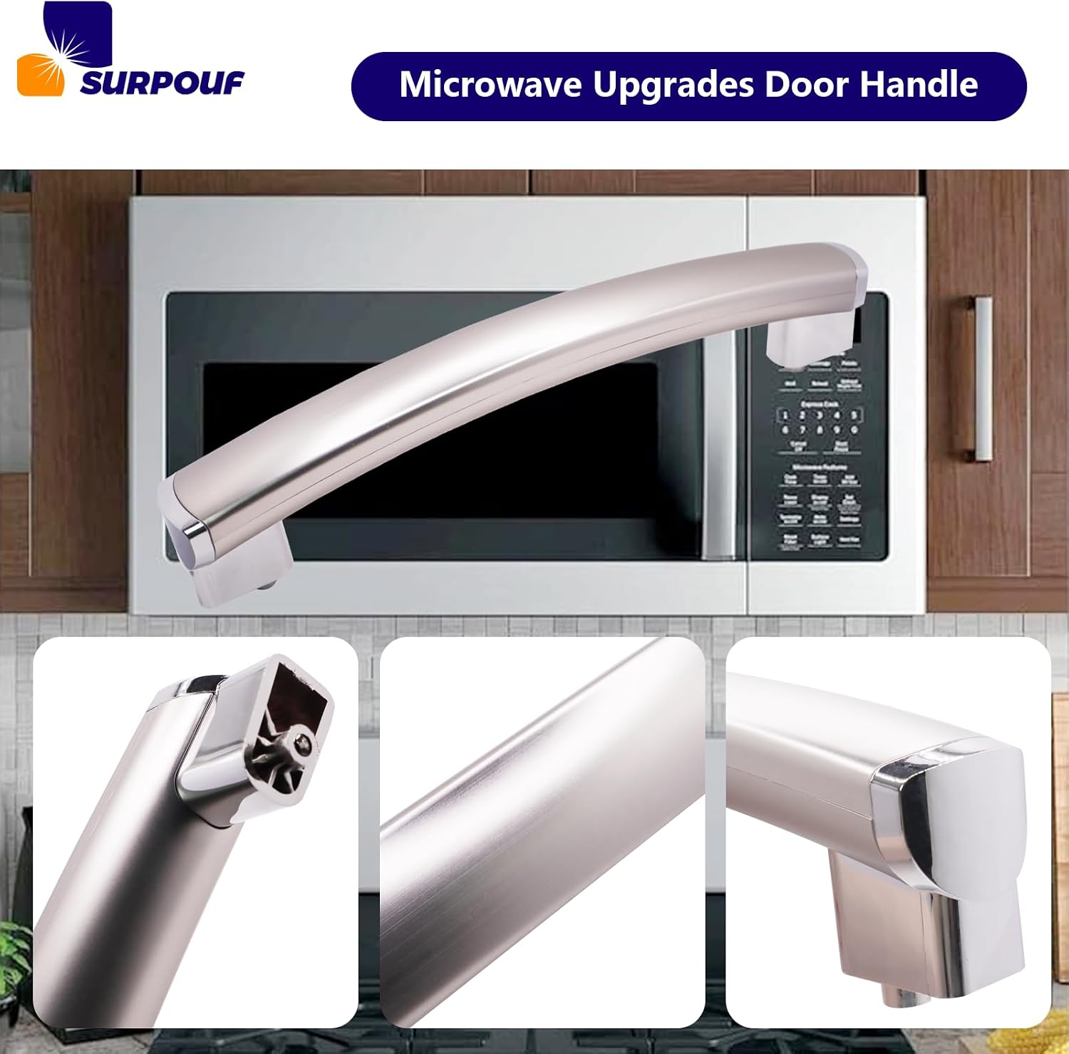 New Upgrade WB15X21101 Microwave Door Handle Compatible with GE Microwave PSA9120SF1SS JNM3163RJ1SS PVM9179SF2SS Replaces 3025571 AP5790530 PS8754188 EAP8754188