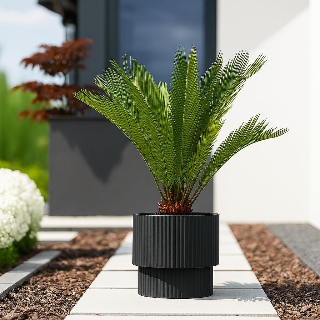 Blumentopf Outdoor Gerillt - Rippen-Design Blumentopf Gross Innen