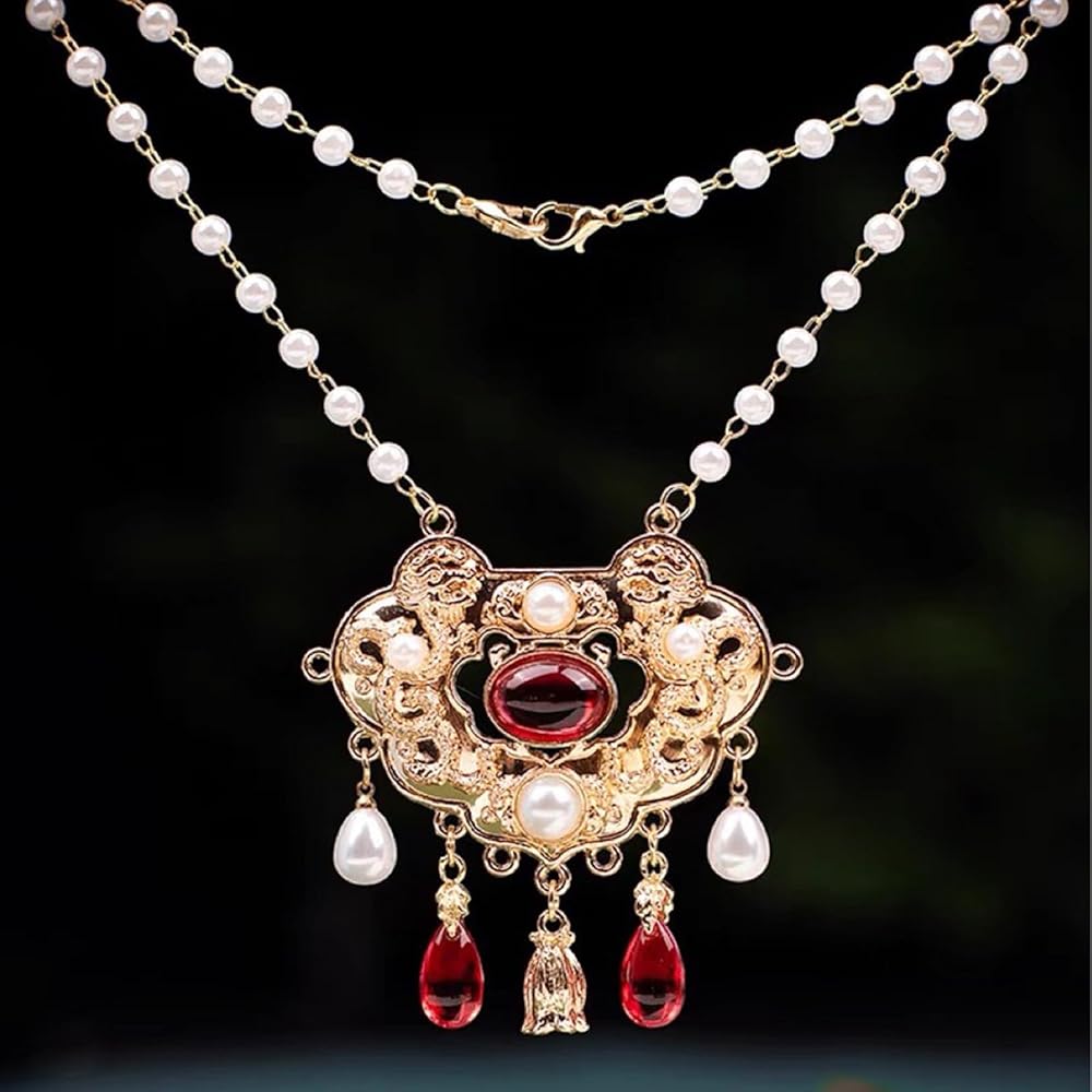 Amazon | [アシキ] 古代のペンダントが付いた 中国のネックレス。精巧