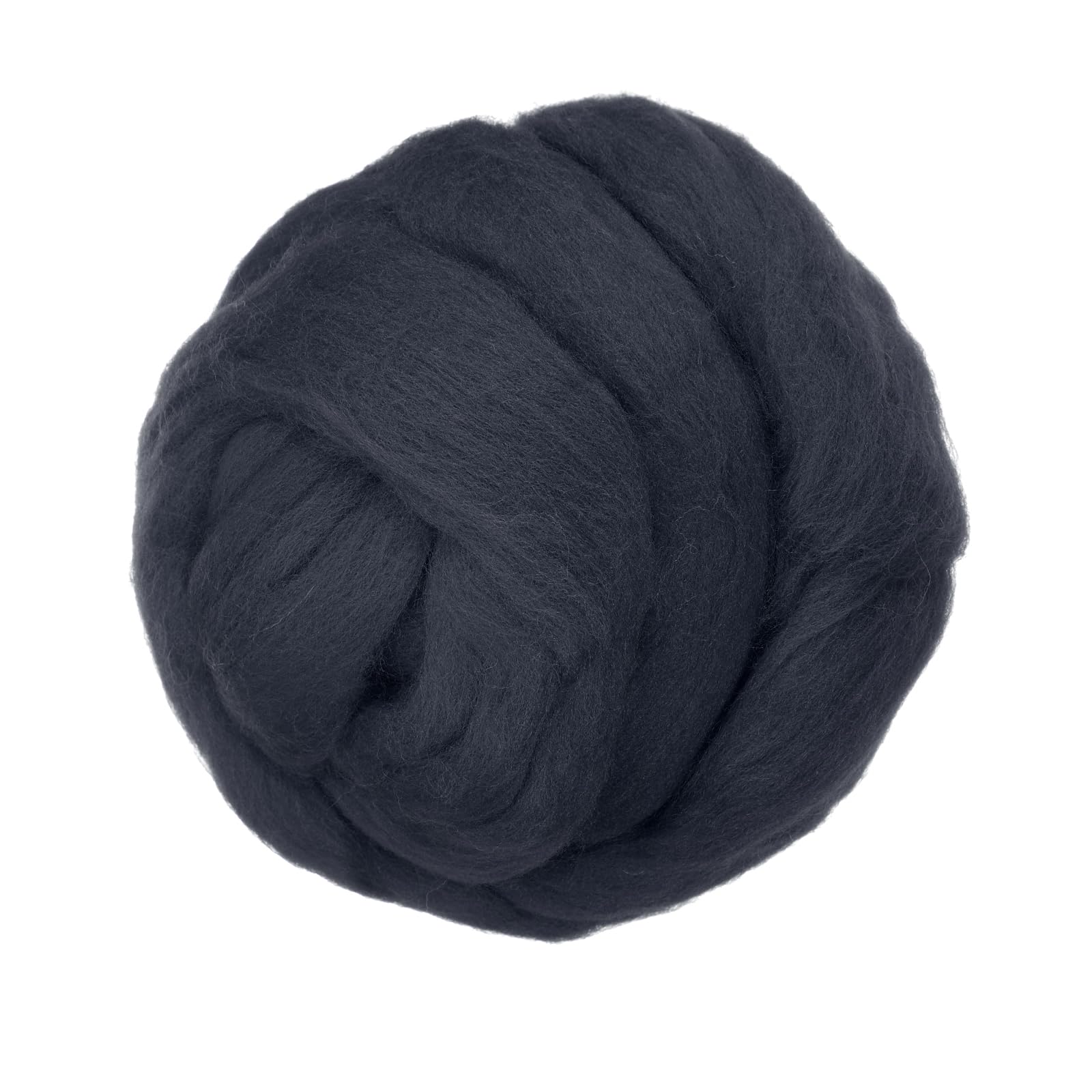 PATIKIL Wool Roving Yarn, 250G/8.8OZ Soft Felting Wool Pure Chunky Roving Yarn Bulk for Needle Felting Knitting Blanket Spinning Weaving DIY Craft, Navy Blue
