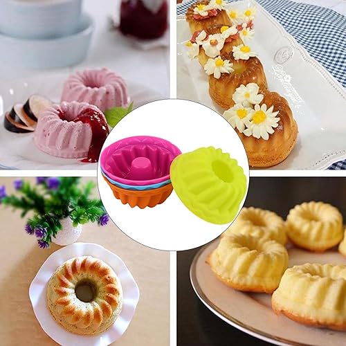 Miniatura 4 de Jerliflyer 12 tazas pequeñas de pastel de calabaza, moldes de silicona para donas para hornear, moldes de silicona para donas, muffins de dona,