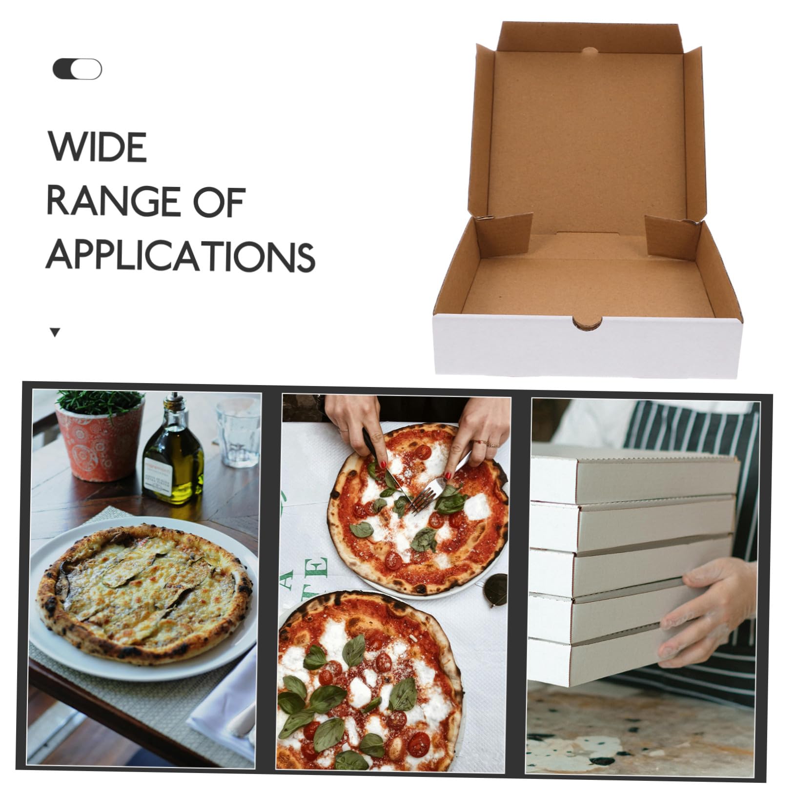 Holibanna 30 Szt. Szt Białe Kartonowe Pudełka Pizzę Cali Faliste Pudełka z Kraftowego Papieru Do Pakowania Pizzy Ciast i Ciastek Wielokrotnego Użytku Utrzymujące Świeżość Żywności Wynos