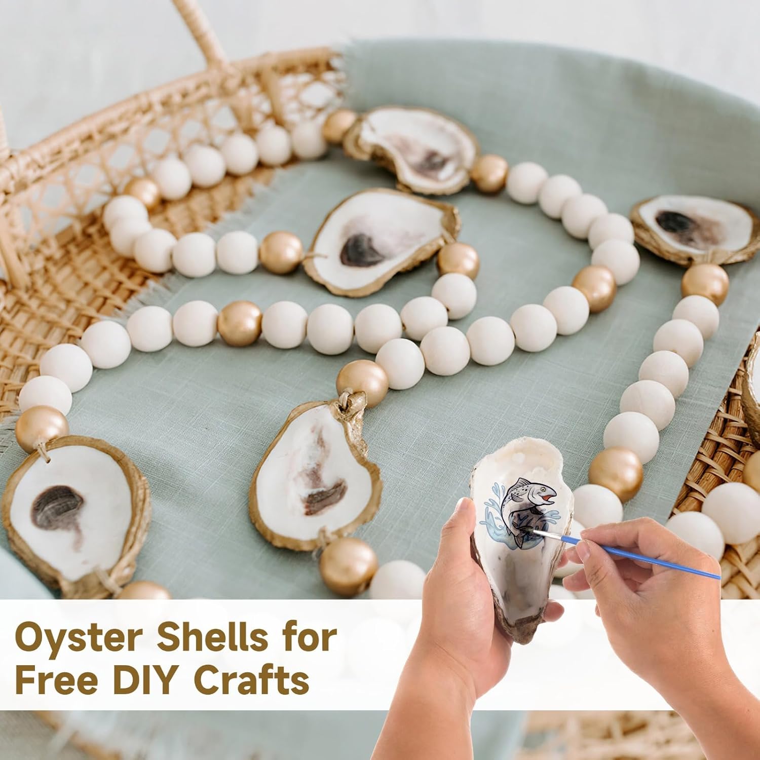 10 Oyster Shells, 5-6 in, North Sea, Craft, Decor