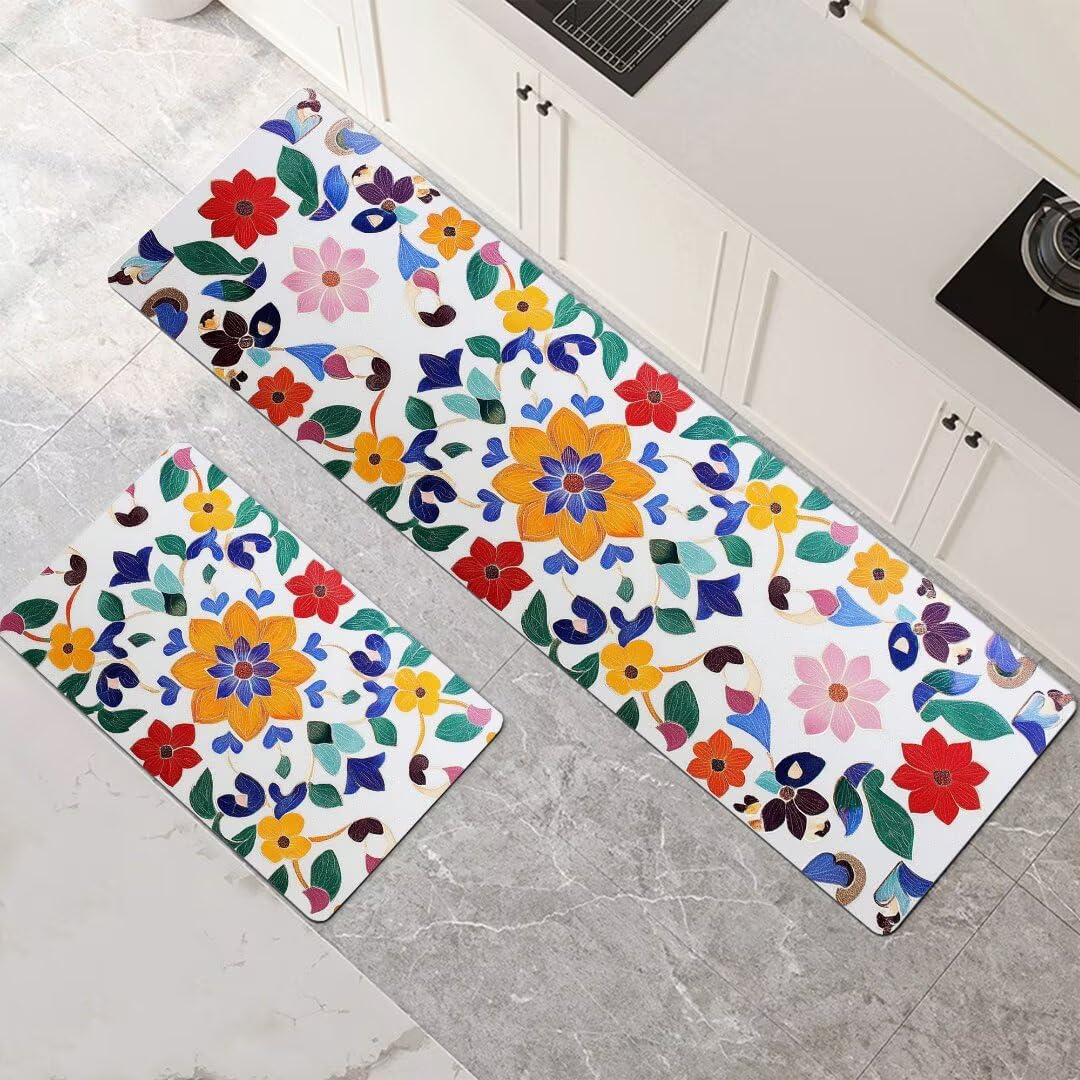Tapis de cuisine absorbant lot de 2 grand format pour couloir et salle à manger 100x160 100x300cm