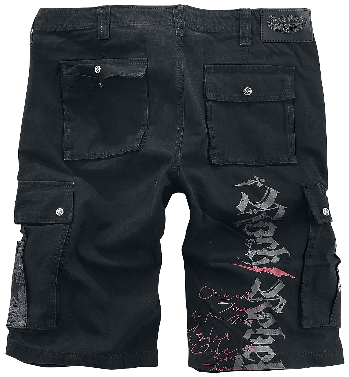 Rock Rebel by EMP Herren Schwarze Shorts mit rockigem Print