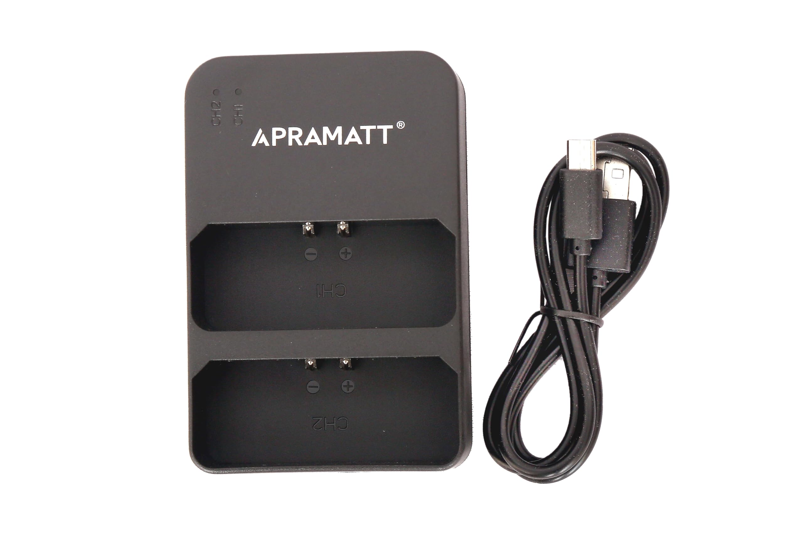 Apramatt VB18 Dual Battery Charger with USB Cable for Godox, Black-image-10
