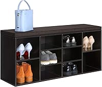 Vista 7 de VASAGLE - Colección CUSTOS - Banco para zapatos, banco de almacenamiento con asiento acolchado, banco de entrada con 10 compartimentos