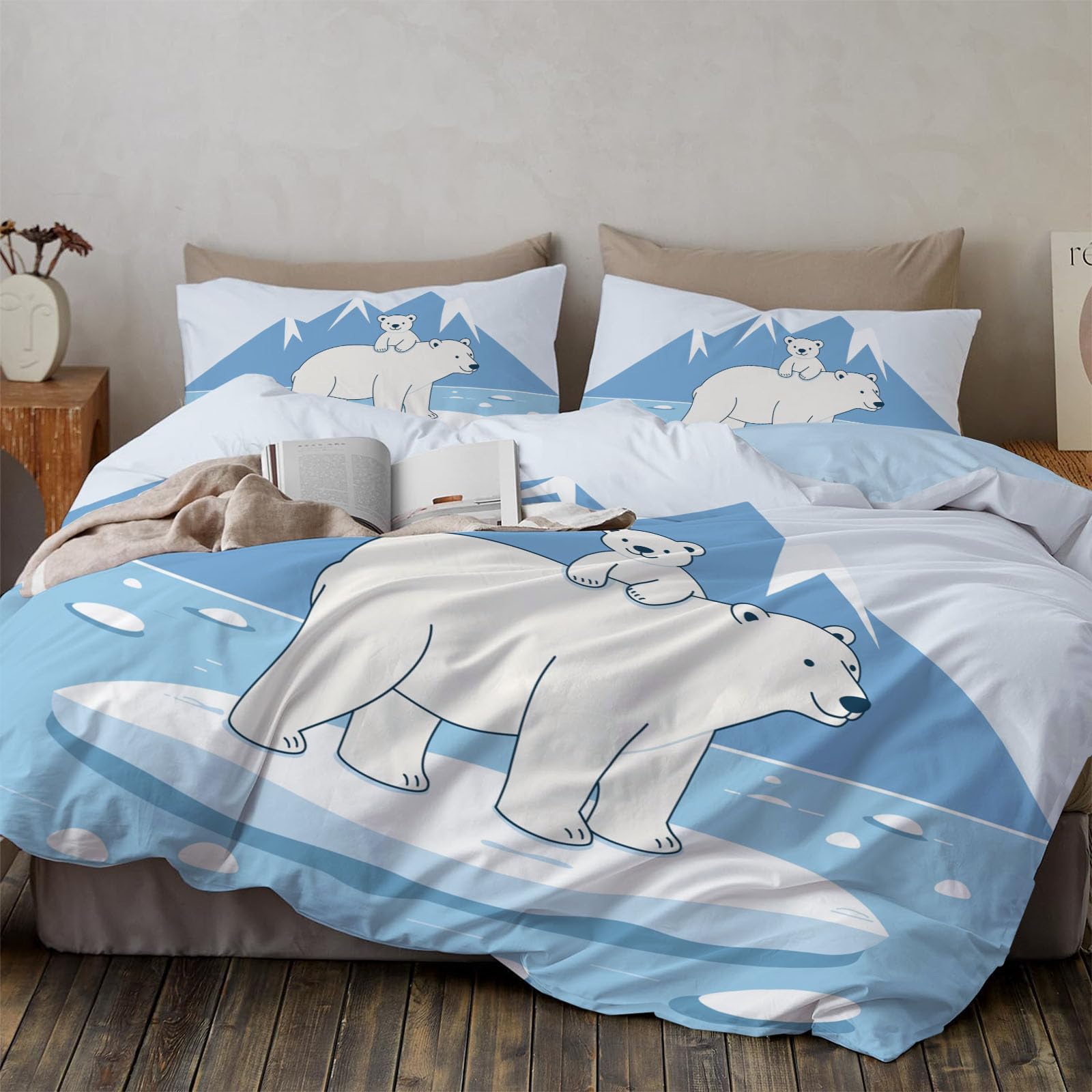 Housse de couette enfant et adulte ours polaire pour retrouver la magie de l'enfance