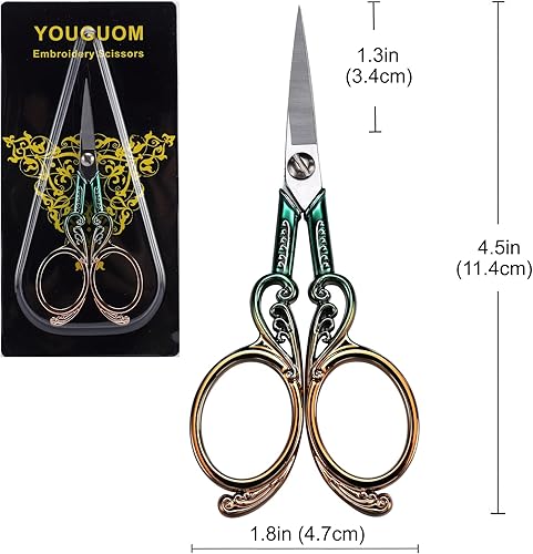 Miniatura 7 de Tijeras de bordado, pequeñas tijeras de precisión afiladas para coser artesanías, herramientas de manualidades, costura, hilo de hilo de hilo de uso