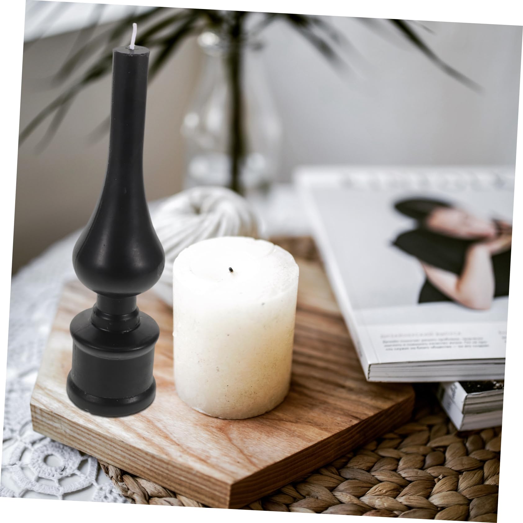 Design Candela Religiosa Nera, Elegante Ebraica per Cerimonie