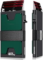 Vista 79 de Cartera delgada de aluminio para hombre, placa trasera expandible duradera, bloqueo RFID, billetera desplegable de metal minimalista, con capacidad