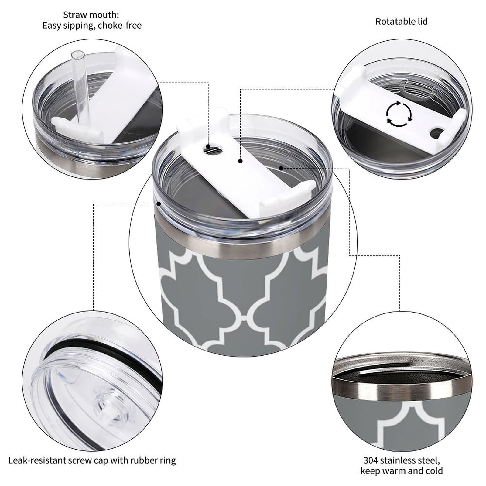 Tazas de café de doble pared con aislamiento al vacío de doble pared, botellas de agua para café helado, té, bebidas frías y calientes