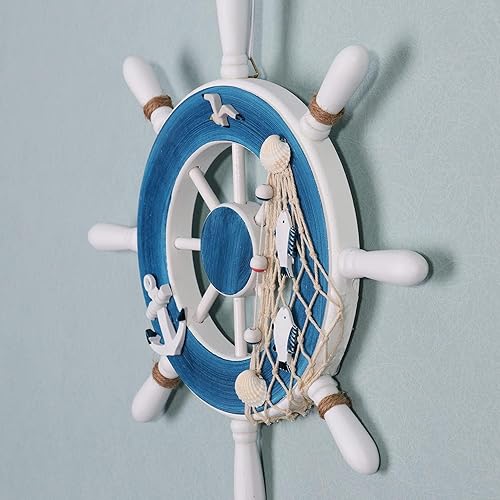 Miniatura 7 de GengGeng Paquete de 2 decoraciones de pared de ancla náutica de 13 pulgadas, decoraciones de playa para el hogar, decoraciones náuticas para el