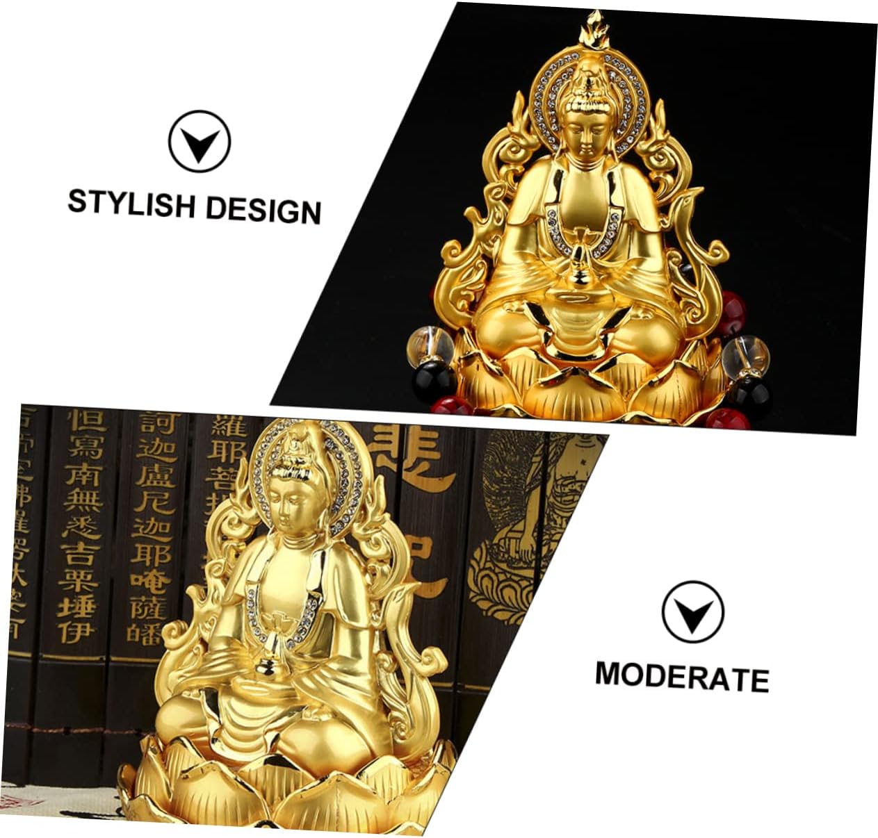 Alipis Car Air Freshener Diffuser Kwan-yin Figurine Natural Aroma for Car Decor