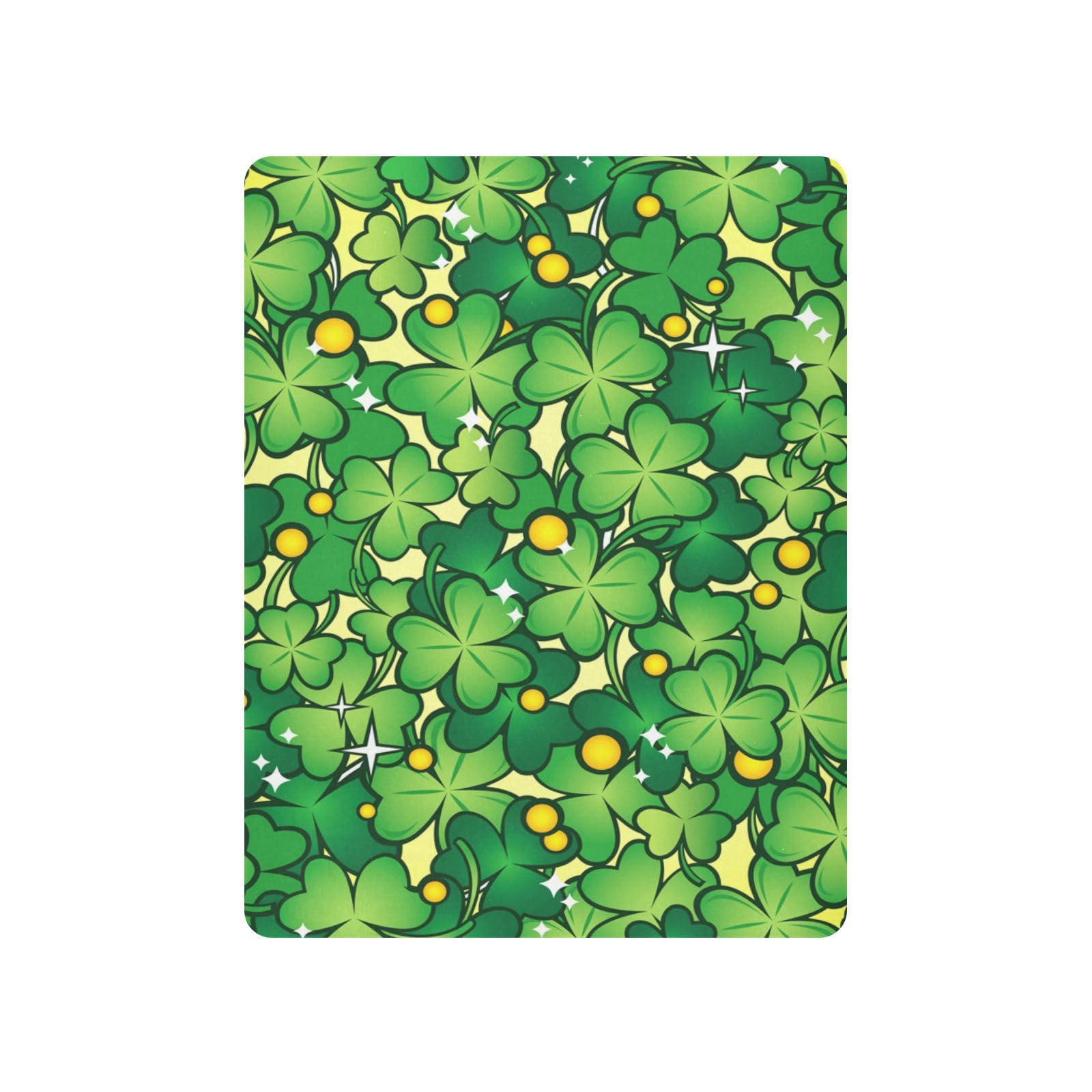 Moudou St. Patrick's Day Clover Playard Sheet for Boy Girls, Soft Breathable Fitted Toddler Sheet for Standard Playard Bed Mattress, 39 x 27 x 5 Inch