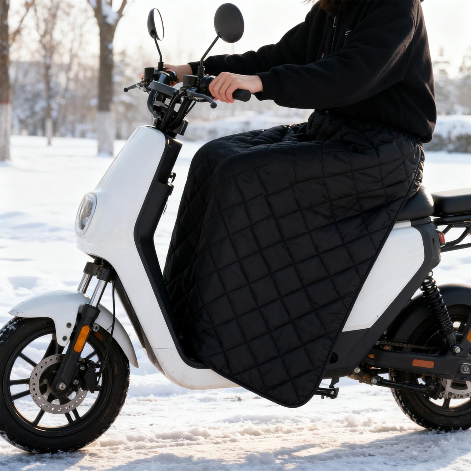 Beinabdeckung für Motorradfahrer, wasserdicht, gesteppt, winddicht, mit Plüschfutter für Damen, Motorradfahrer, warm, Winter und Outdoor, für Knie und Beine,