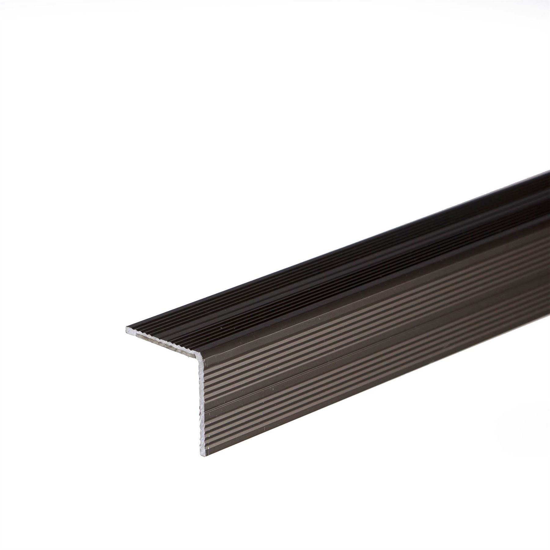 IANPAV SELF-Adhesive ANODISED Aluminium Anti Non Slip Stair Edge Nosing Trim 900mm x 25mm x 25mm A40, Brown