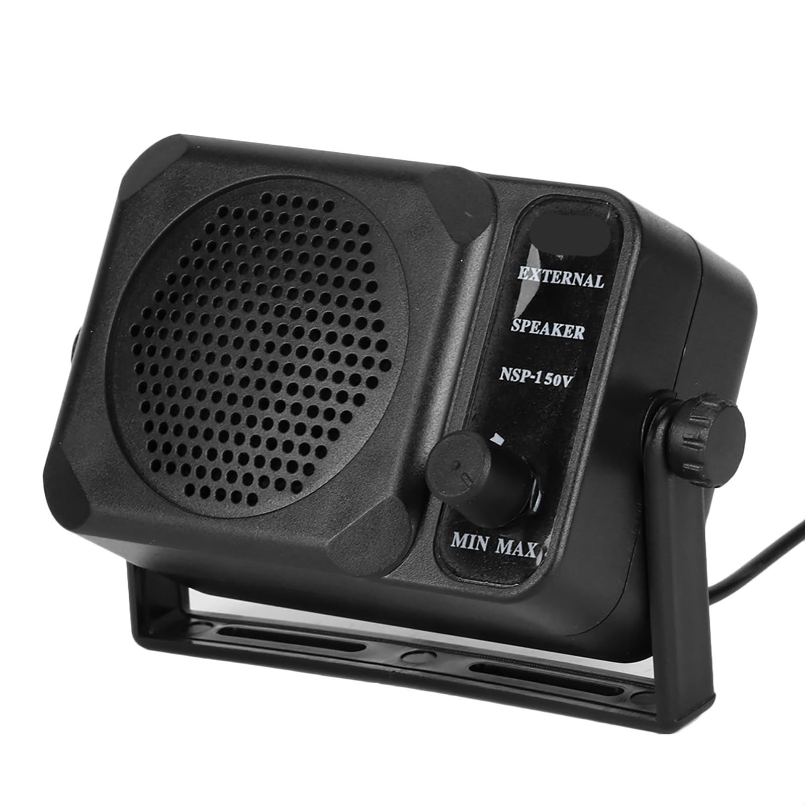 Tbest Mini Haut-Parleur Externe NSP150V, Amplificateur de Son Portable de Haute qualité pour Radio CB, émetteur-récepteur VHF UHF, Accessoires de Voiture, Câble en Métal ABS Noir de