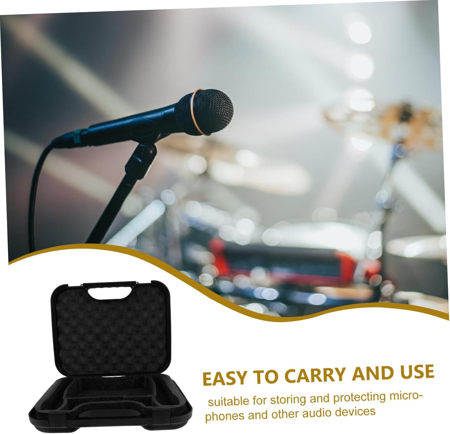 Microphone Storage Case Interior for Condenser Mics and Recording Accessories Hard Protective Travel Box for Audio Equipment Design