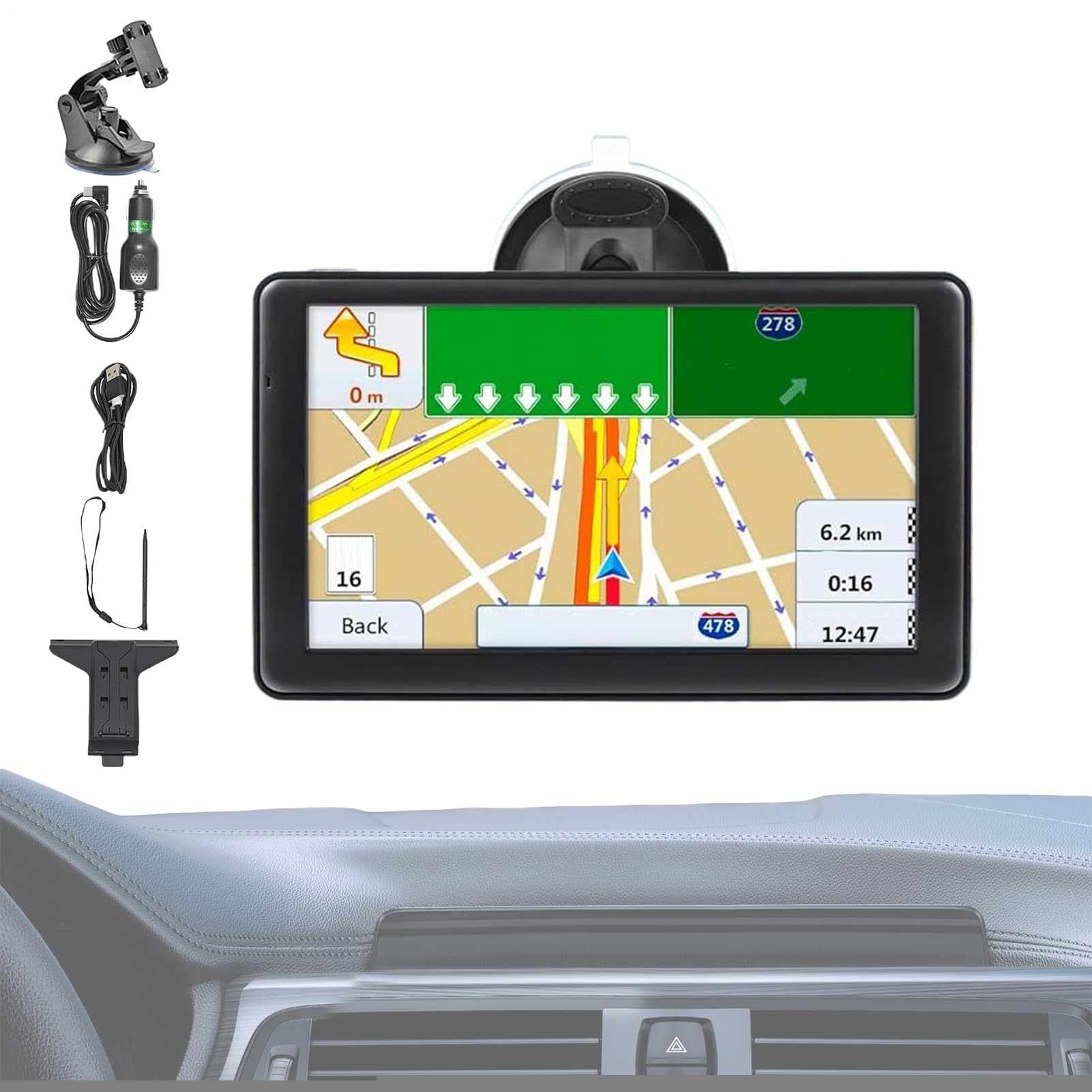 Navegación GPS Para Coches | Navegación Del Coche 17.7 cm - Dispositivo de