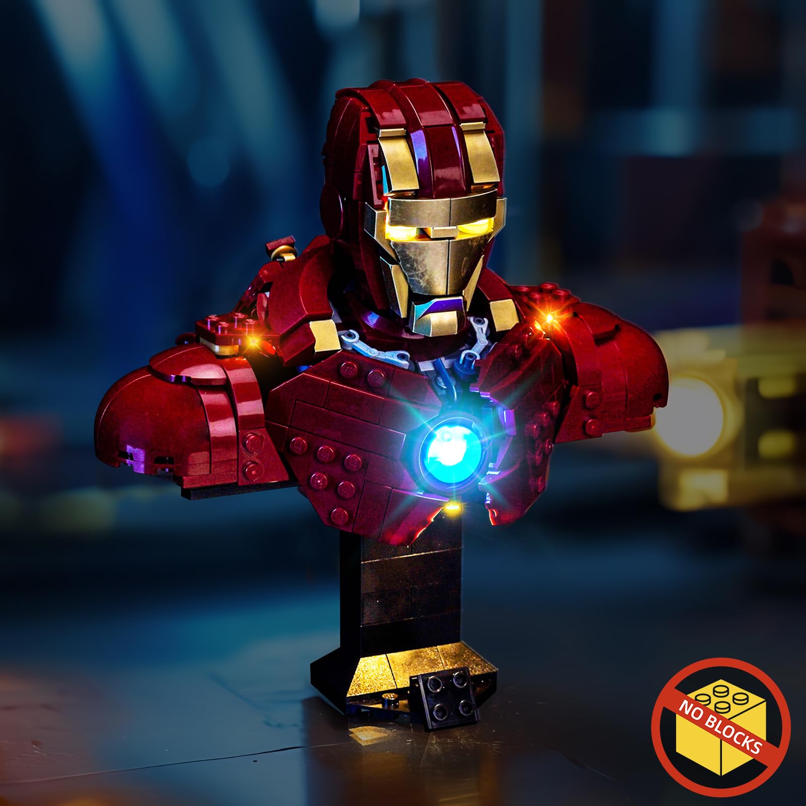 Juego de luces LED compatible con Lego Iron Man MK4 Bust 76327 (sin modelo), juego de iluminación decorativa compatible con Lego Iron Man MK4 Bust juguete creativo — view 7