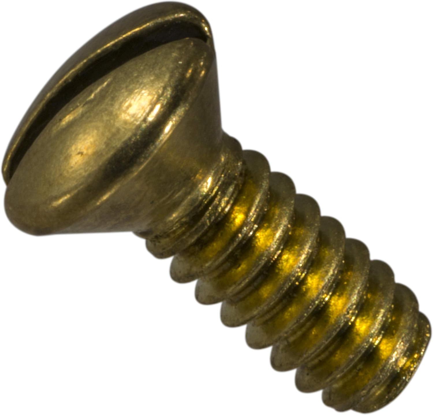 Hard-to-Find Fastener 014973130084 Slotted Oval Machine Screws, 6-32 x 1, Piece-30, brass
